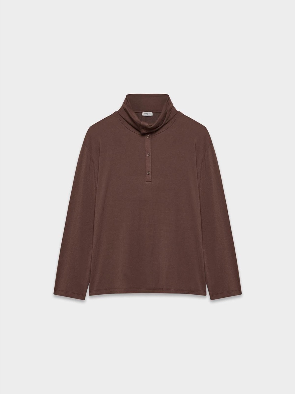 Babaton cocoa powder Women's Turtleneck Button-Front Sweater